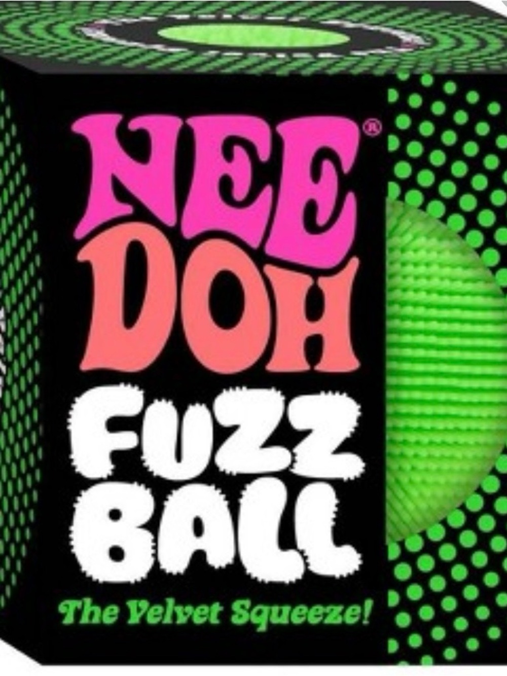 NeeDoh Fuzz Ball Kids Toy - Green Velvet Squeeze